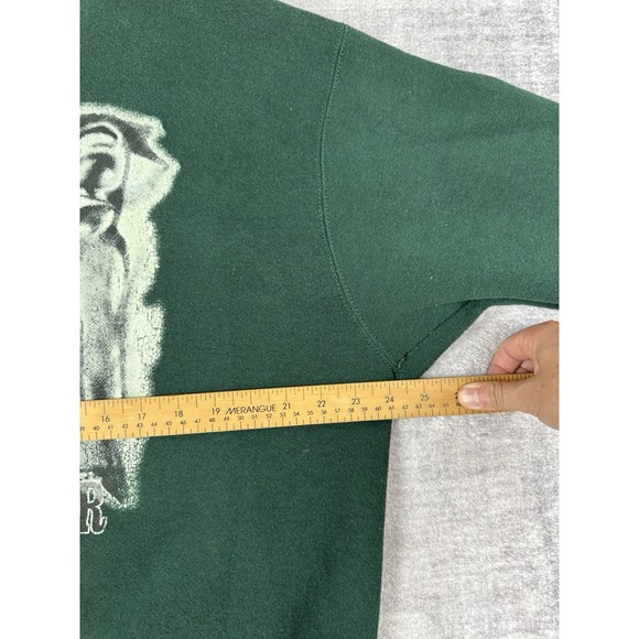 Vtg Nature Sweatshirt Mens XL Green White Tiger Canada Graphic 90s Crewneck - Picture 12 of 12
